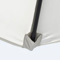 Outsunny 8.5' Round Aluminum Patio Umbrella 6 Ribs Market Sunshade Tilt Canopy w/ Crank Handle Garden Parasol Cream White(m-10)