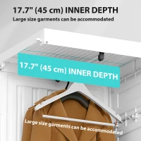 HOMCOM Portable Wardrobe, Foldable Plastic Closet with 6 Compartments, Hanging Rod and Magnetic Doors, White(m-6)