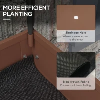 Outsunny 3' x 1' x 4' Raised Planter with Greenhouse Cover and Roll-up Door Mobile Elevated Garden Bed on Wheels for Herbs Brown(m-7)