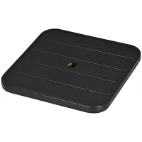 Outsunny 19" Beach Umbrella Table Tray, Portable Square Umbrella Table Top with Umbrella Hole for Swimming Pool, Patio, Deck, Garden, Black(m-11)