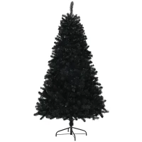 HOMCOM 5ft Artificial Christmas Trees with Auto Open and Steel Base, Black(m-2)
