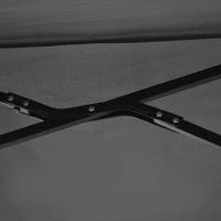 Outsunny 6.6 x 6ft Half Patio Umbrella Outdoor Parasol with Double-Sided Canopy, Crank Handle, Base for Garden, Balcony, Black(m-9)