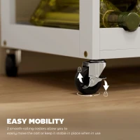 HOMCOM Rolling Kitchen Cart, Kitchen Island with Storage Drawer, 9-bottle Wine Rack, Door Cabinets, Wooden Countertop, White(m-5)