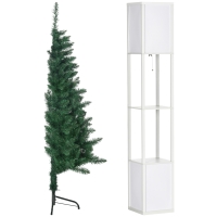 HOMCOM 5' Artificial Half Christmas Trees with Auto Open, Steel Base, for Indoor Xmas Décor
