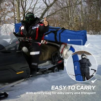 Outsunny 4-Person Insulated Ice Fishing Tent, Portable Ice Fishing Shelter with Ventilation Windows, Carry Bag, Two Doors and Anchors for Low-Temp -22℉(m-4)