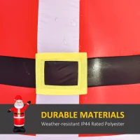 HOMCOM 8ft Inflatable Christmas Santa Claus Waving Hands, Blow-Up Outdoor LED Yard Display for Lawn Garden Party(m-5)