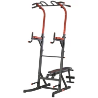 Soozier Power Tower Pull Up Bar Station for Home Gym Training Workout Equipment With Sit Up Bench(m-11)