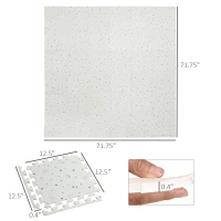 Qaba Kids Foam Puzzle Floor Tiles Baby Toddler Play Mat 36Pcs Anti-slip Crawling Learning with End Border Star Pattern 35SqFt EVA(m-3)