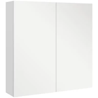 kleankin 24" x 24" Medicine Cabinet, Wall Mounted Bathroom Mirror Cabinet with Mirrored Doors, Adjustable Shelves and Soft Close Mechanism, High Gloss White(m-12)