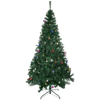 HOMCOM 7ft Green Christmas Tree Artificial Xmas Holidays Party with Decoration Ornament(m-2)