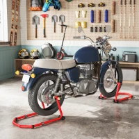 HOMCOM Motorcycle Stand Lift, 850 lbs Capacity Front & Rear Combo Wheel Paddock Stand Lift for Dirt Bikes, Red(m-1)