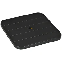 Outsunny 19" Beach Umbrella Table Tray, Portable Square Umbrella Table Top with Umbrella Hole for Swimming Pool, Patio, Deck, Garden, Black(m-2)