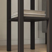 HOMCOM 2-Tier Side Table with Drawer and Shelf, End Table for Living Room and Hallway, Coffee(m-10)