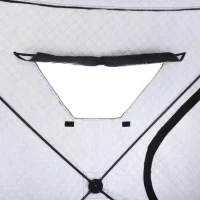 Outsunny 4-Person Insulated Ice Fishing Tent, Portable Ice Fishing Shelter with Ventilation Windows, Carry Bag, Two Doors and Anchors for Low-Temp -22℉(m-9)