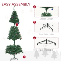 HOMCOM 7ft Green Christmas Tree Artificial Xmas Holidays Party with Decoration Ornament(m-7)