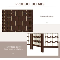 HOMCOM 6 Panel Folding Room Divider, Portable Privacy Screen, Wave Fiber Room Partition for Home Office, Brown(m-6)