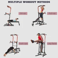 Soozier Power Tower Pull Up Bar Station for Home Gym Training Workout Equipment With Sit Up Bench(m-4)