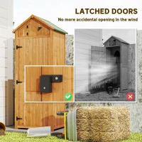 Outsunny 30" x 21" x 71" Garden Storage Shed, Outdoor Tool Utility Storage House  with 3 Tier Shelves and Roof, Brown(m-5)