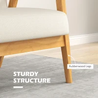 HOMCOM 45" 2 Seat Sofa, Upholstered Two Seater Couch with Rubber Wood Legs for Bedroom, Living Room, Beige(m-5)