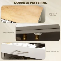 HOMCOM Rolling Kitchen Cart, Kitchen Island with Storage Drawer, 9-bottle Wine Rack, Door Cabinets, Wooden Countertop, White(m-6)