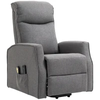 HOMCOM Electric Lift Chair, Power Chair Recliner with 8 Massage Vibration Points, Remote Control, Side Pockets, Dark Grey(m-11)