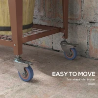 Outsunny 3' x 1' x 4' Raised Planter with Greenhouse Cover and Roll-up Door Mobile Elevated Garden Bed on Wheels for Herbs Brown(m-6)