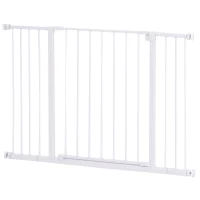 PawHut Pressure Fit Dog Gate Pet Barrier for stairs doorway, 29.9''- 42.1'' Width White(m-2)