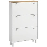 HOMCOM Shoe Storage with 3 Flip Drawers and Adjustable Shelves, Entryway Shoe Storage Cabinet for 24 Pairs of Shoes, White(m-2)