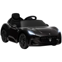 Qaba 12V Maserati Gran Turismo Licensed Kids Electric Car w/ Remote Control, Soft Start, LED Lights, Music, Horn, MP3, Black(m-11)