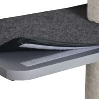 PawHut Wall-Mounted Cat Shelf with 4 Platforms and 3 Scratching Posts, Cat Wall Climber for Climbing and Lounging, Light Grey(m-8)