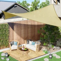 Outsunny Rectangle 10' x 13' Canopy Sun Sail Shade Garden Cover UV Protector Outdoor Patio Lawn Shelter with Carrying Bag (Sand)(m-8)
