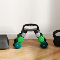 Soozier 40 LBS Hex Dumbbell Set with Vertical Rack, Adjustable Dumbbells, Hand Weights for Home Gym Strength Training, Green(m-10)