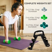 Soozier 40 LBS Hex Dumbbell Set with Vertical Rack, Adjustable Dumbbells, Hand Weights for Home Gym Strength Training, Green(m-4)