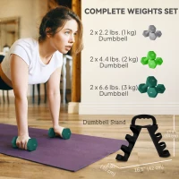 Soozier 26 LBS Hex Dumbbell Set with Vertical Rack, Adjustable Dumbbells, Hand Weights for Home Gym Strength Training, Green(m-4)