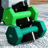 Soozier 26 LBS Hex Dumbbell Set with Vertical Rack, Adjustable Dumbbells, Hand Weights for Home Gym Strength Training, Green(m-10)