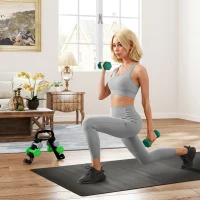 Soozier 26 LBS Hex Dumbbell Set with Vertical Rack, Adjustable Dumbbells, Hand Weights for Home Gym Strength Training, Green(m-1)
