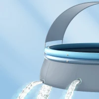 142" Outdoor Inflatable Swimming Pool with 1200 Gallon Capacity, 3-Ply PVC Construction, Fits Up to 9 People, 142" L x 142" W x 72" H, Aqua Grey(m-9)