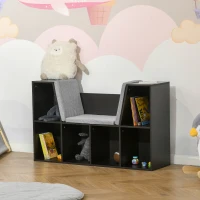 HOMCOM Kids Bookcase Toy Chest Kids Cabinet Storage Organizer Children Display Shelf for Toys Clothes Books Bedroom, Brown(m-8)