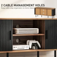 HOMCOM TV Stand Cabinet for TVs up to 55 Inches, TV Unit with Storage Shelves and Cabinets for Living Room, Black(m-6)