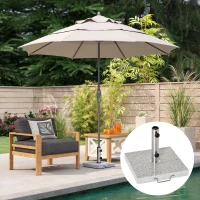 Outsunny 55 lbs Marble Square Umbrella Stand 16.5" Market Heavy Holder Base w/ Wheels, Grey(m-1)