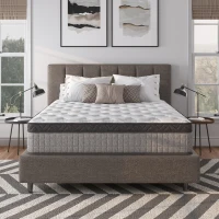 12" King Diamond Innerspring Hybrid Mattress with Cooling Gel Memory Foam, Pressure Relief, Motion Isolation, 80" L x 76" W x 12" H, Gray(m-1)