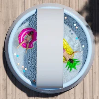 142" Outdoor Inflatable Swimming Pool with 1200 Gallon Capacity, 3-Ply PVC Construction, Fits Up to 9 People, 142" L x 142" W x 72" H, Aqua Grey(m-6)