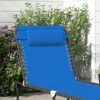 Outsunny Foldable Chaise Lounge, 4-Position Reclining Back, Trifold Portable design and Breathable Mesh for Poolside,Camping, Hiking - Navy Blue(m-7)