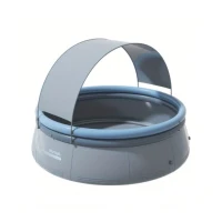 96" Outdoor Inflatable Swimming Pool with 1200 Gallon Capacity, 3-Ply Reinforced PVC, Fits Up to 5 People, 96" L x 96" W x 56.5" H, Aqua Grey(m-2)