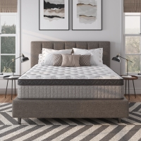 10" Queen Diamond Innerspring Hybrid Mattress with Cooling Gel Memory Foam, Pressure Relief, Motion Isolation, 80" L x 60" W x 10" H, Gray