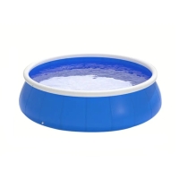 Durable Inflatable Swimming Pool with PVC Construction, Quick Water Management, Easy Setup and Storage, 96" L x 96" W x 25" H, Blue