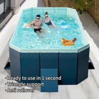 Inflatable PVC Swimming Pool with Easy Storage and Installation, Durable Design, Quick Water Management, 82.5" L x 54" W x 19.5" H, Blue(m-4)