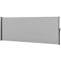 Outsunny 13' x 5' Retractable Side Awning, Outdoor Privacy Screen for Garden, Hot Tub, Balcony, Terrace, Pool, Light Grey(m-2)