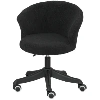 Vinsetto Armless Office Chair, Fluffy Computer Desk Chair with Adjustable Height, Swivel Wheels, Mid Back, Black(m-2)