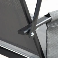 Outsunny 3 Person Porch Swing Outdoor Swing Chair with High Back Design, Side Pouches and Adjustable Canopy, Dark Grey(m-9)